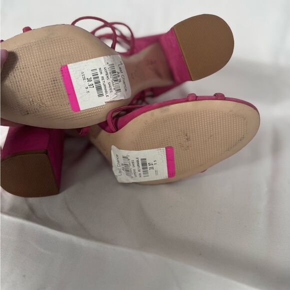 Schutz Women’s 9.5 JULIANNA BLOCK NUBUCK SANDAL Hot Pink Heels - Picture 10 of 11